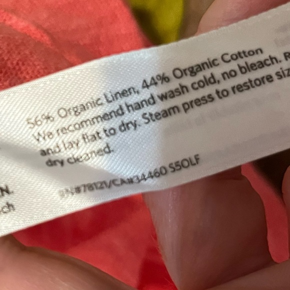 Eileen Fisher Organic Linen cotton Short Boat Neck Tee Watermelon Size Medium - Picture 5 of 6